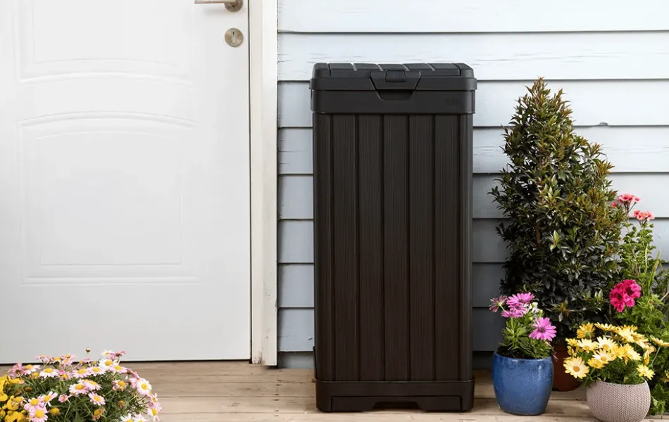 Discount Baltimore Outdoor Trash Can - Black Outdoor Trash Cans|Trash Can Storage Sheds