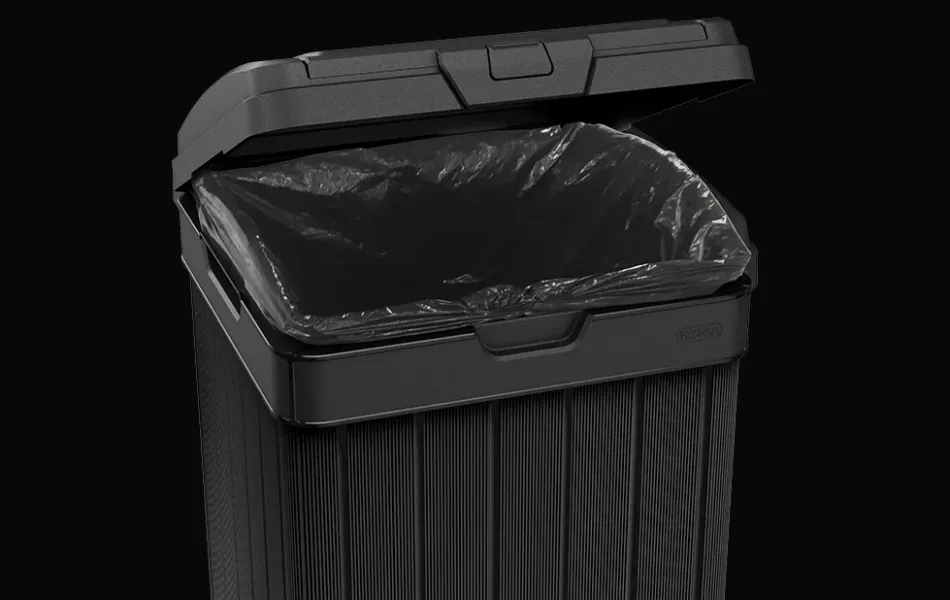 Discount Baltimore Outdoor Trash Can - Black Outdoor Trash Cans|Trash Can Storage Sheds