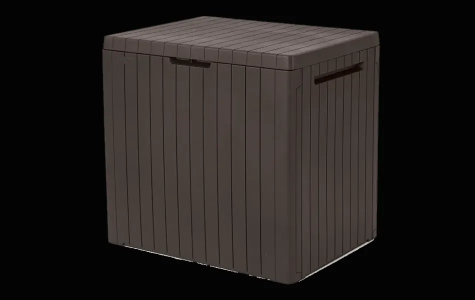 New City Box 30 Gallon Deck Box - Brown Small Deck Boxes