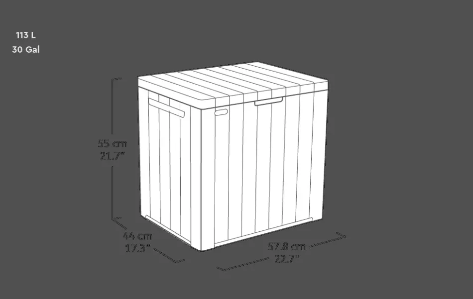 Best City Box 30 Gallon Deck Box - Graphite Small Deck Boxes