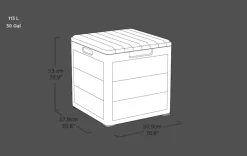 Hot Cortina 30 Gallon Deck Box - Graphite Small Deck Boxes