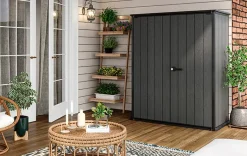 Discount Cortina Alto Storage Shed - Graphite Storage Cabinets & Shelving Units|Vertical Sheds