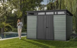 Online Cortina 11x7 Storage Shed - Green Large Sheds