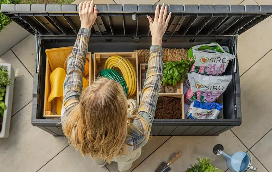 Hot Darwin 150 Gallon Deck Box - Graphite Large Deck Boxes