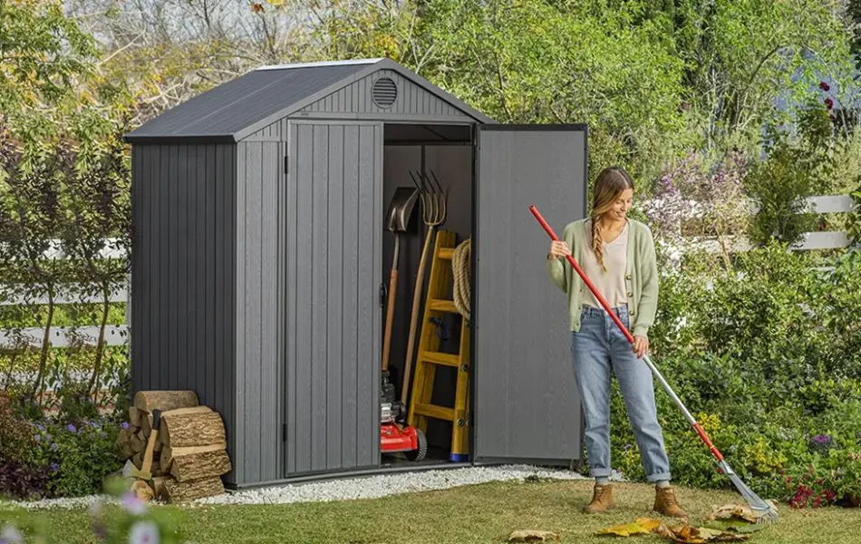 Sale Darwin 6x4 Storage Shed - Graphite Small Sheds