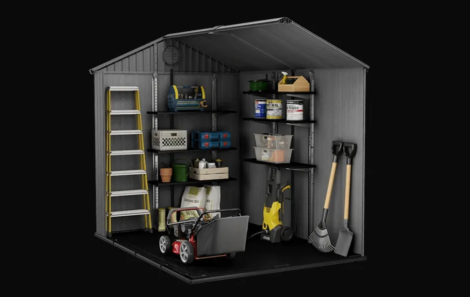 Discount Darwin 6x8 Storage Shed - Graphite Medium Sheds