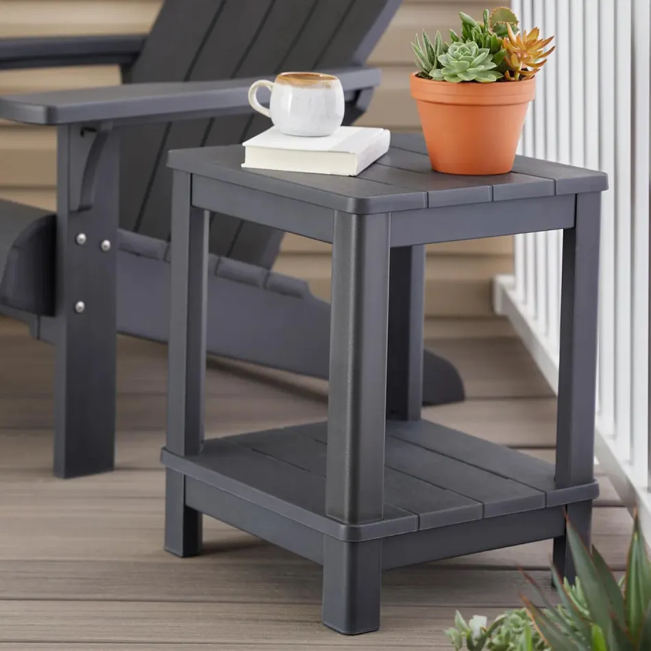 Best Deluxe Adirondack Side Table - Graphite Outdoor Side Tables