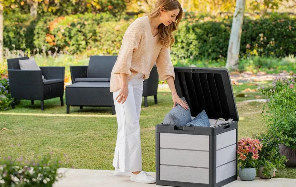 Clearance Denali 30 Gallon Deck Box - Grey Small Deck Boxes
