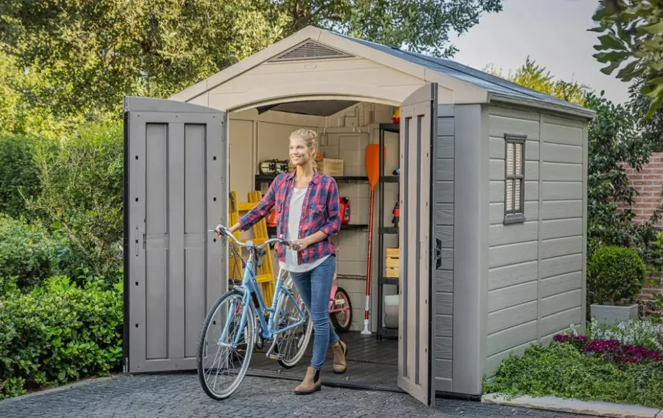 Factor 8x8 Storage Shed - Brown Medium Sheds