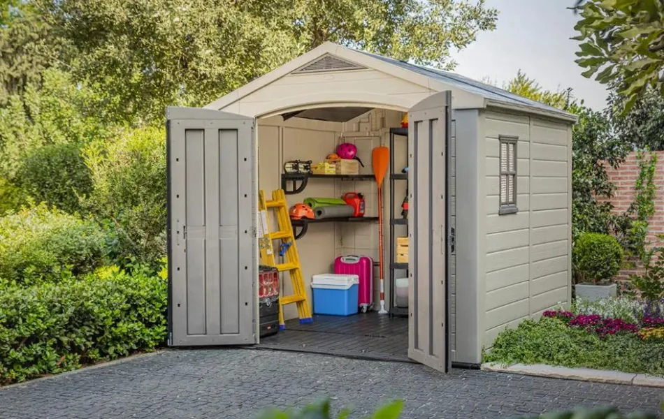 Factor 8x8 Storage Shed - Brown Medium Sheds
