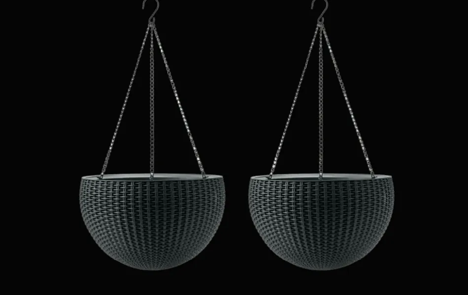 Clearance Hanging Planter Set of 2 - Graphite Planters