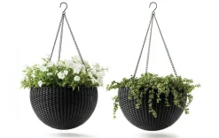Clearance Hanging Planter Set of 2 - Graphite Planters