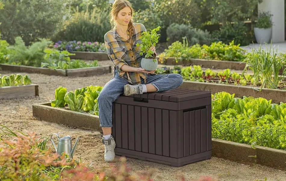 Hot Kentwood 50 Gallon Deck Box - Brown Small Deck Boxes