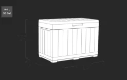 Outlet Kentwood 50 Gallon Deck Box - Graphite Small Deck Boxes