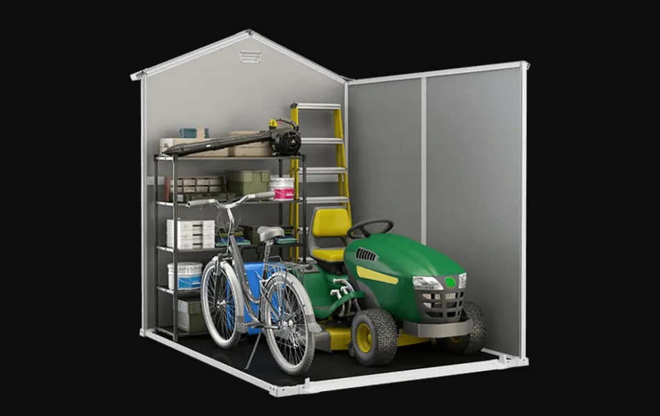 New Manor 6x8 Storage Shed - Grey Medium Sheds
