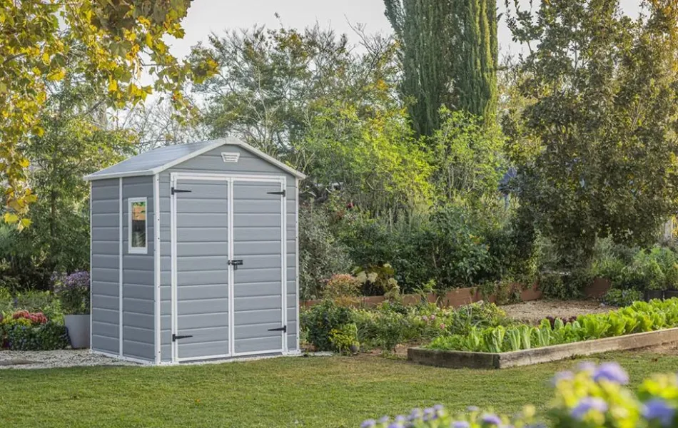 New Manor 6x8 Storage Shed - Grey Medium Sheds