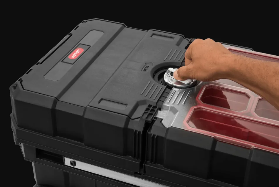 Discount Masterloader Rolling Tool Box with Cantilever Organizer - Black Tool Storage