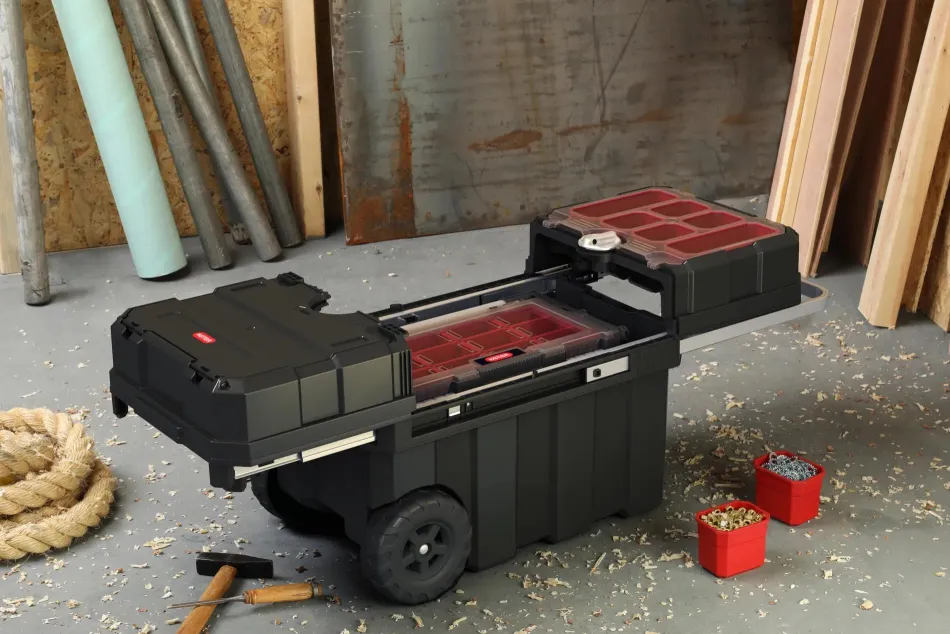 Discount Masterloader Rolling Tool Box with Cantilever Organizer - Black Tool Storage