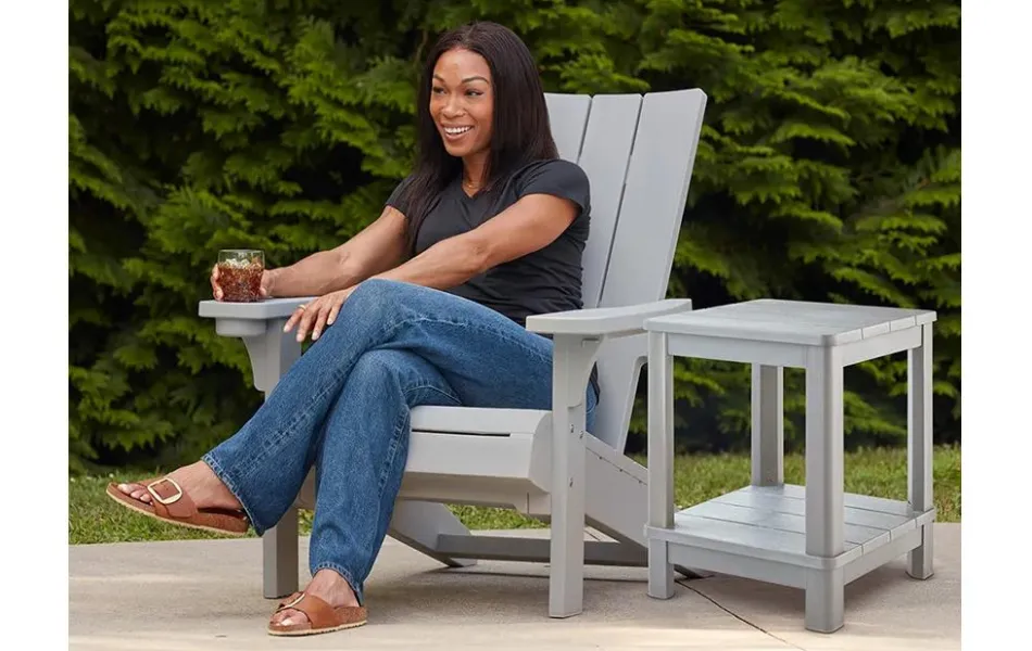 Outlet Modern Adirondack Chair - Grey Adirondack Chairs