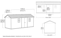 New Newton Plus 7.5x17 Storage Shed - Graphite Large Sheds