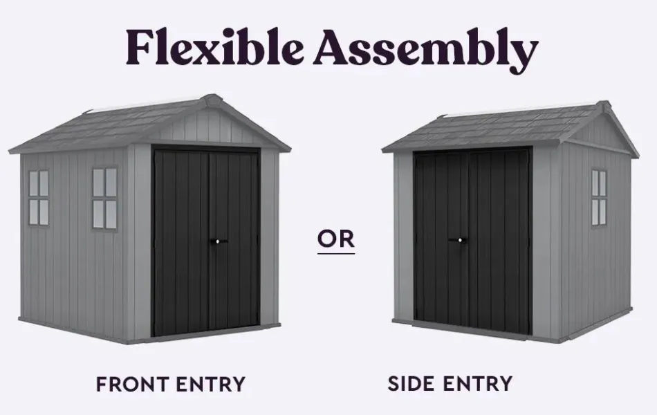 Clearance Newton Plus 7.5x7 Storage Shed - Graphite Medium Sheds