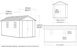 Best Newton Plus 7.5x15 Storage Shed - Graphite Large Sheds