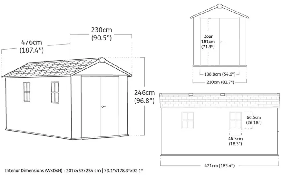 Best Newton Plus 7.5x15 Storage Shed - Graphite Large Sheds