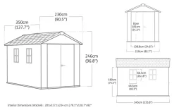 Clearance Newton Plus 7.5x11 Storage Shed - Graphite Large Sheds