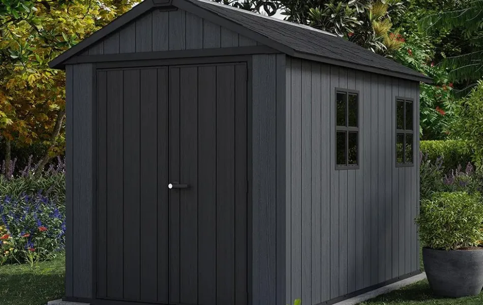Newton Plus 7.5x9 Storage Shed - Graphite Medium Sheds