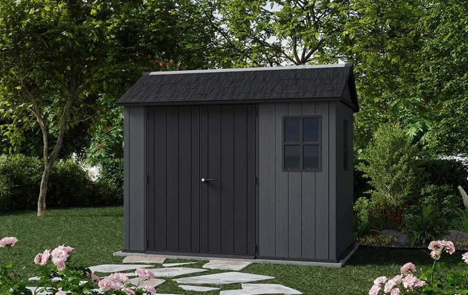 Newton Plus 7.5x9 Storage Shed - Graphite Medium Sheds