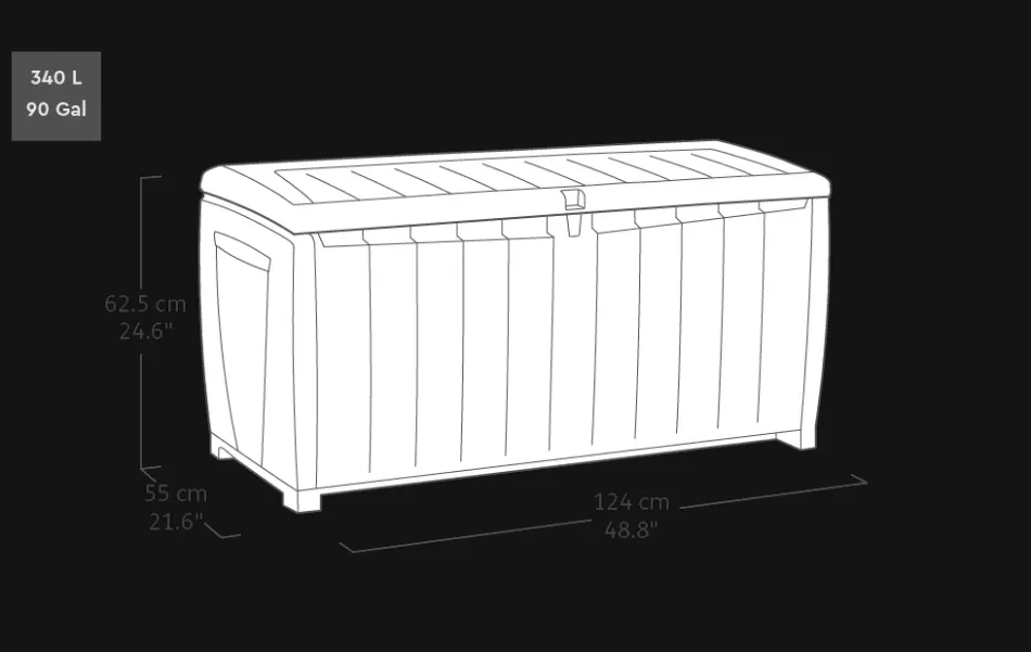Outlet Novel 90 Gallon Deck Box - Black Small Deck Boxes