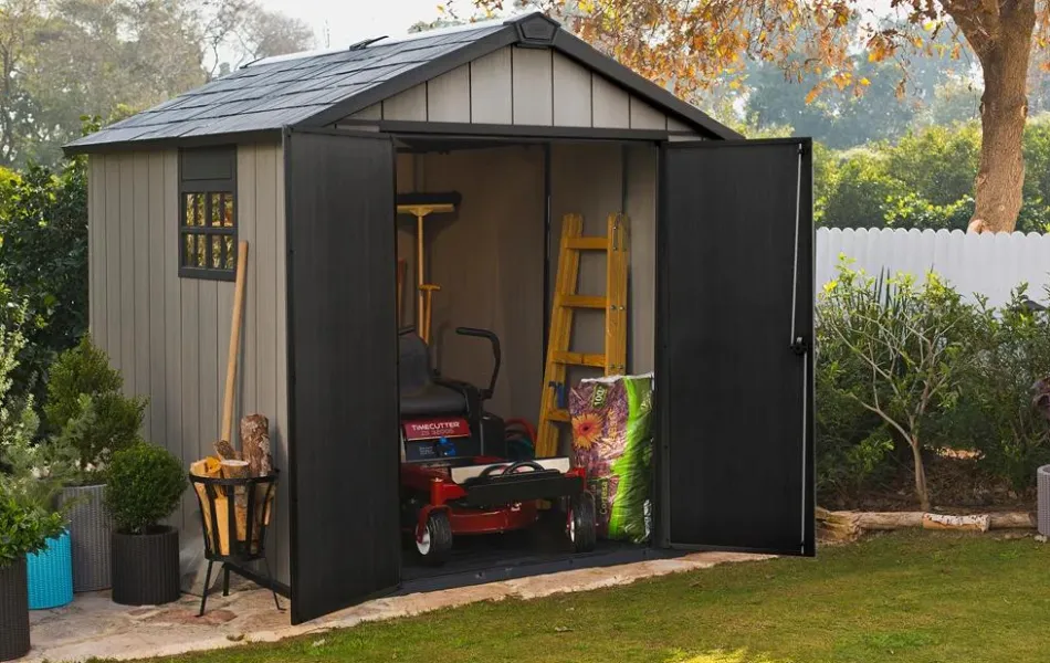 Online Oakland 7.5x9 Storage Shed - Grey Medium Sheds