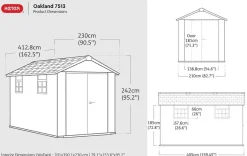 Sale Oakland 7.5x13 Storage Shed - Grey Large Sheds