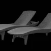 Clearance Pacific Chaise Sun Lounger Set of 2 - Graphite Sun Loungers