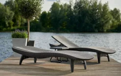 Clearance Pacific Chaise Sun Lounger Set of 2 - Graphite Sun Loungers