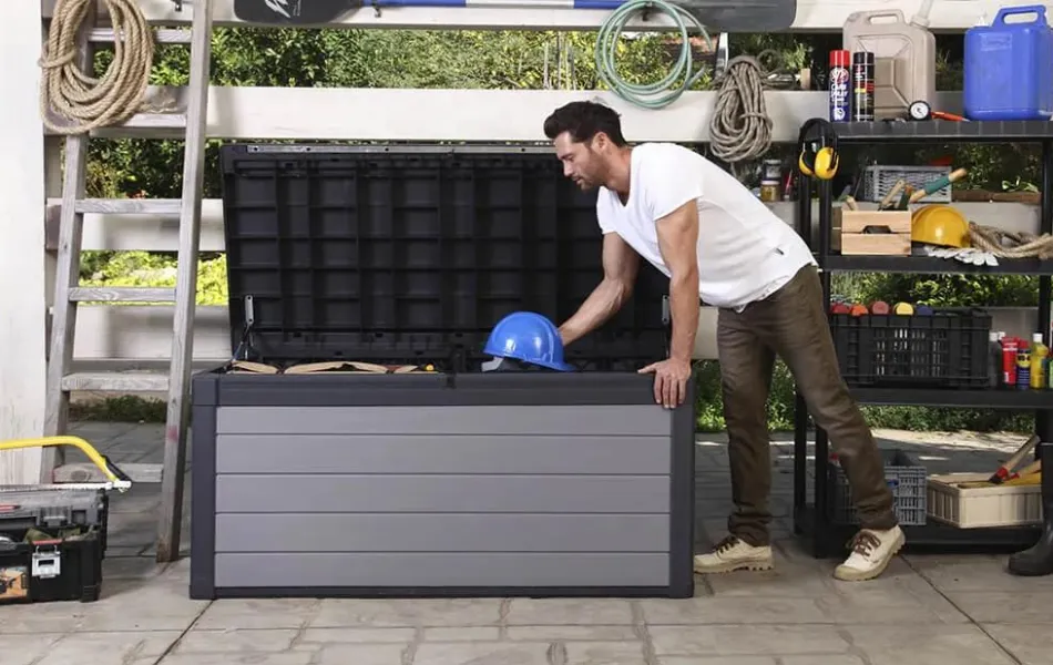 Premier 150 Gallon Deck Box - Grey Large Deck Boxes