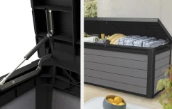 Premier 150 Gallon Deck Box - Grey Large Deck Boxes