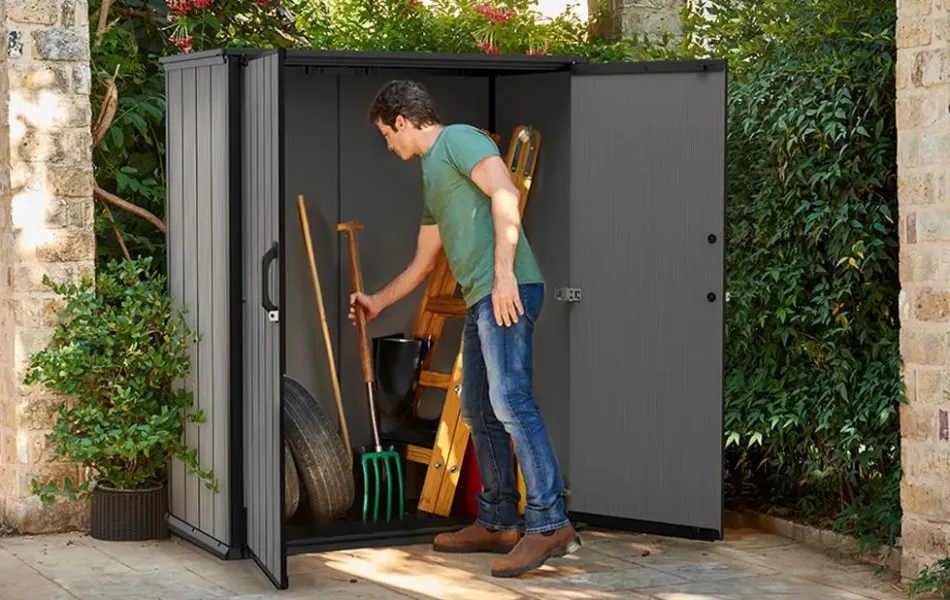 Discount Premier Tall Storage Shed - Grey Storage Cabinets & Shelving Units|Vertical Sheds