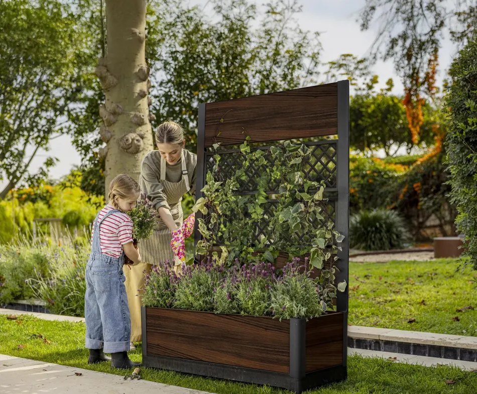 Outlet Rhumbos 26 Gallon Privacy Screen Planter - Rosewood Brown Planters|Garden Beds