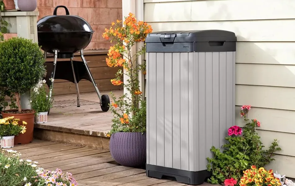 Rockford Outdoor Trash Can - Grey Trash Can Storage Sheds|Outdoor Trash Cans
