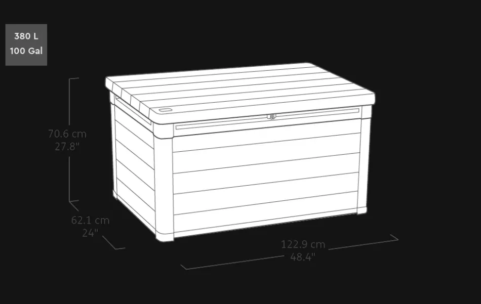 Hot Signature 100 Gallon Deck Box - Walnut Brown Small Deck Boxes