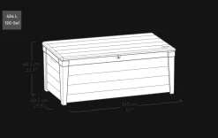 Outlet Signature 120 Gallon Deck Box - Walnut Brown Large Deck Boxes