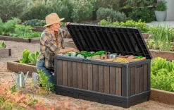 Sale Signature 92 Gallon Deck Box - Walnut Brown Small Deck Boxes