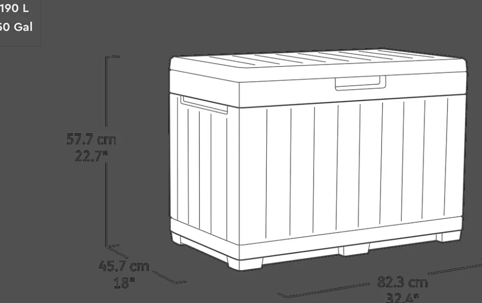 Best Signature 50 Gallon Deck Box - Oak Brown Small Deck Boxes