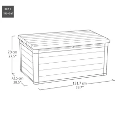 Best Signature 150 Gallon Deck Box - Walnut Brown Large Deck Boxes