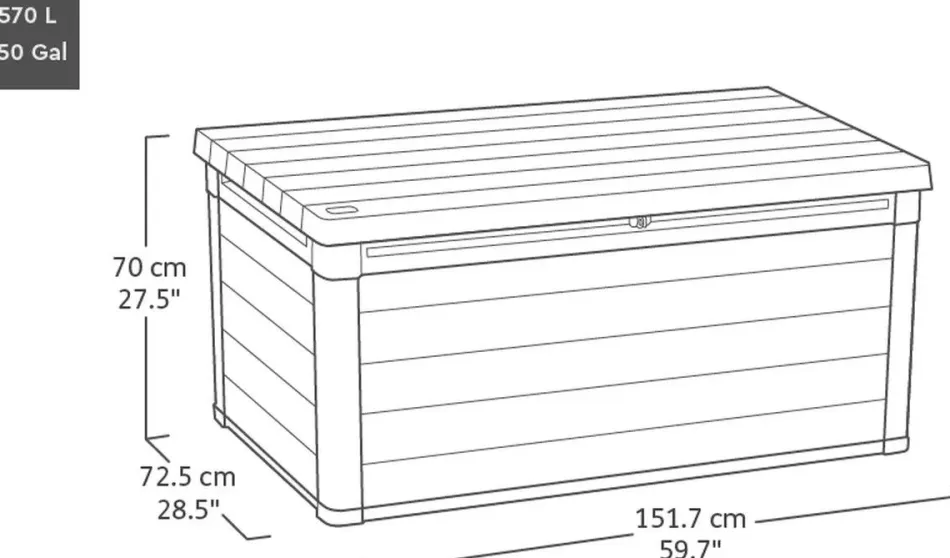 Best Signature 150 Gallon Deck Box - Walnut Brown Large Deck Boxes