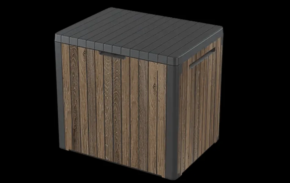 Clearance Signature 30 Gallon Deck Box - Walnut Brown Small Deck Boxes