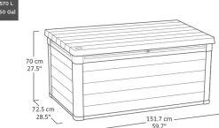 Online Signature 150 Gallon Deck Box - Ashwood Brown Large Deck Boxes