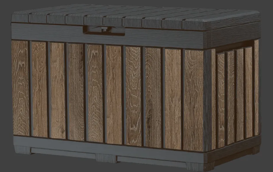 Outlet Signature 50 Gallon Deck Box - Walnut Brown Small Deck Boxes
