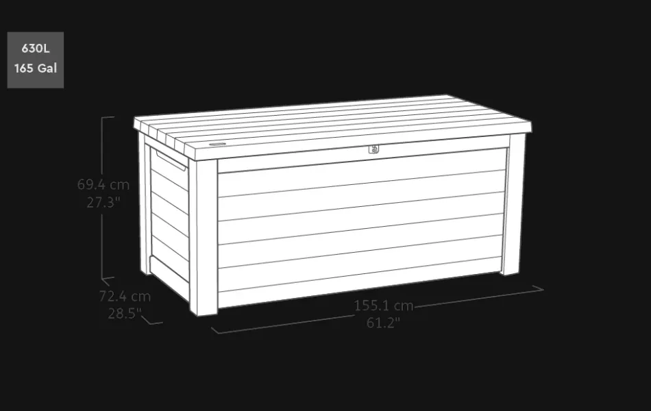 Signature 165 Gallon Deck Box - Walnut Brown Large Deck Boxes